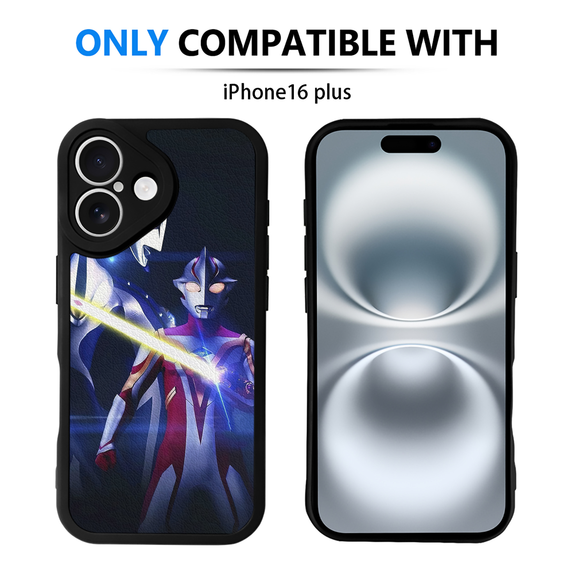 （画像用） ウルトラマン Ultraman 【iPhone 16シリーズ対応】シリコンスマホケース（レザー調） 材質：シリコン